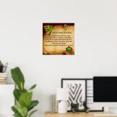Een Oude Ierse Zegen Pergament, Vierkant Poster (Thuiskantoor)