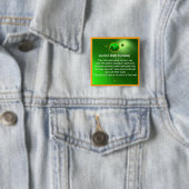 Een oude Ierse zegen Shamrock Vierkante Button 5,1 Cm (In situ)