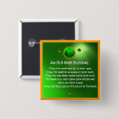 Een oude Ierse zegen Shamrock Vierkante Button 5,1 Cm (Voorkant /achterkant)