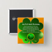 Een Oude Ierse Zegen Shamrock Vierkante Button 5,1 Cm (Voorkant /achterkant)