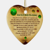 Een oude Ierse zegen voor een luck Heart Parchment Keramisch Ornament (Rechts)