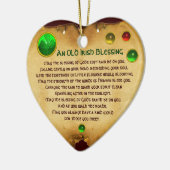 Een oude Ierse zegen voor een luck Heart Parchment Keramisch Ornament (Links)