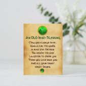 Een oude Ierse zegen voor geluk perkament Briefkaart (Staand voorkant)