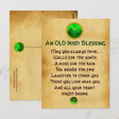Een oude Ierse zegen voor geluk perkament Briefkaart (Voorkant / Achterkant)
