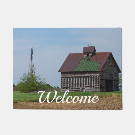 Een oude Illinois schuur welkom deurmat (Voorkant)