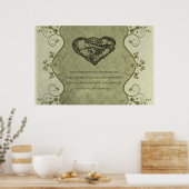 EEN OUDE IRISH WEDDING Bless Distress Damask Poster (Keuken)