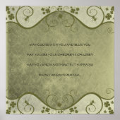 EEN OUDE IRISH WEDDING Bless Distress Damask Poster (Voorkant)