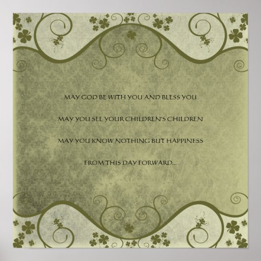 EEN OUDE IRISH WEDDING Bless Distress Damask Poster (Voorkant)
