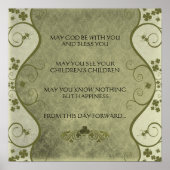 EEN OUDE IRISH WEDDING Bless Distress Damask Poster (Voorkant)