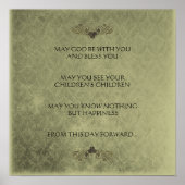 EEN OUDE IRISH WEDDING Bless Distress Damask Poster (Voorkant)
