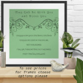 EEN OUDE IRISH WEDDING BlessING Clover Swirls Poster