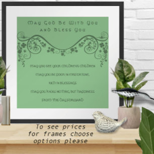 EEN OUDE IRISH WEDDING BlessING Clover Swirls Poster