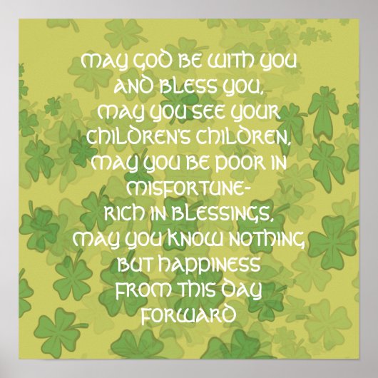 EEN OUDE IRISH WEDDING BlessING - Poster (Voorkant)