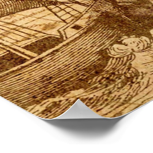 Een oude kaart van Amerika Poster (Hoek)