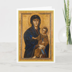 Een oude Madonna en Kind vakantie Kerstmis Feestdagen Kaart