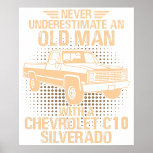 Een oude man Chevrolet C10 Silverado 1987 Poster