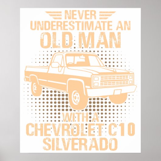 Een Oude Man Chevrolet C10 Silverado 1987 Poster (Voorkant)