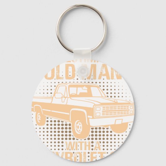 Een Oude Man Chevrolet C10 Silverado 1987 Sleutelhanger (Voorkant)