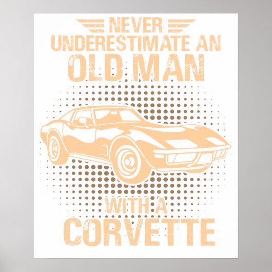 Een oude man Chevrolet Corvette 1979 C3 Poster (Voorkant)