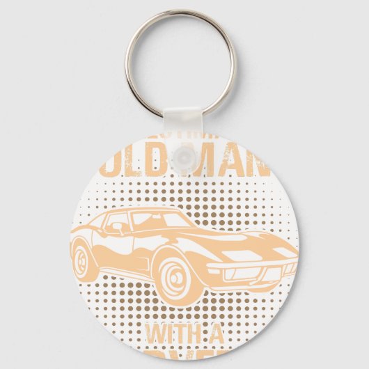 Een oude man Chevrolet Corvette 1979 C3 Sleutelhanger (Voorkant)