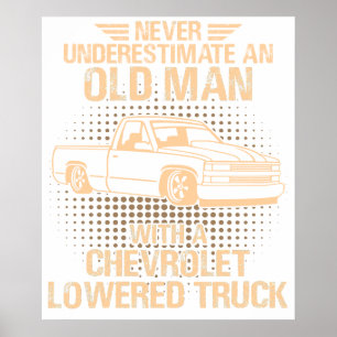 Een oude man Chevrolet verlaagde vrachtwagen vecto Poster