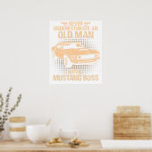 Een Oude Man Ford Mustang 1969 Boss Poster (Keuken)