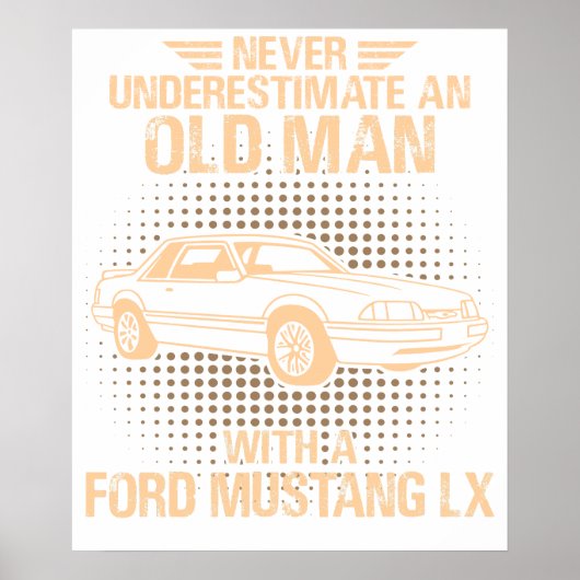 Een oude man Ford Mustang 1993 Lx Poster (Voorkant)