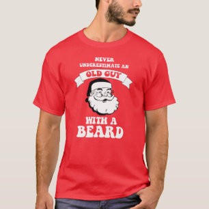 Een oude man met een baard... grappige kerstmis t-shirt