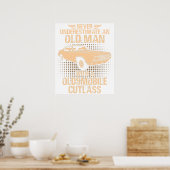 Een oude man Oldsmobile Cutlass 1970 Poster (Keuken)