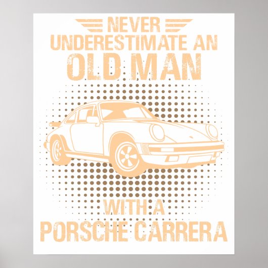 Een oude man Porsche Carrera 1984 Poster (Voorkant)
