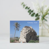 Een oude muur met een Palm, Caesarea, Israël Briefkaart (Staand voorkant)
