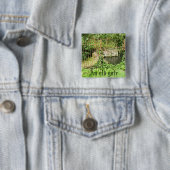 Een oude poort vierkante button 5,1 cm (In situ)