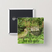 Een oude poort vierkante button 5,1 cm (Voorkant /achterkant)