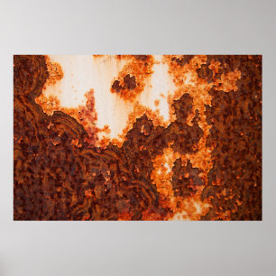 Een oude roestkleurige vlek op het oppervlak poster