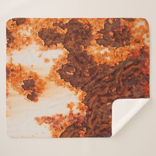 Een oude roestkleurige vlek op het oppervlak sherpa deken (Voorkant (horizontaal))