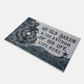 Een oude Sailor en zijn Anchor Deurmat (Schuin)