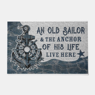 Een oude Sailor en zijn Anchor Deurmat