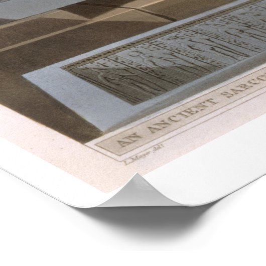 Een oude Sarcofagus van Basaltes, de Lov Poster (Hoek)