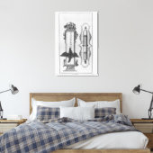 Een oude slimme dras, illustratie canvas afdruk (Insitu (Slaapkamer))