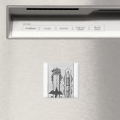 Een oude slimme dras, illustratie magneet (Insitu (Vaatwasser))
