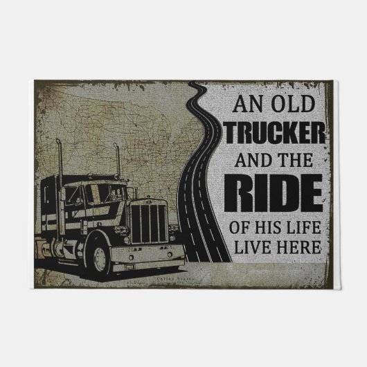 Een oude trucker en de ride van zijn leven deurmat (Voorkant)