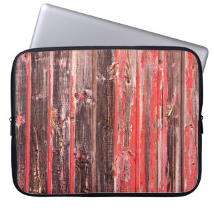 Een oude versleten schuur of antiek houten omheini laptop sleeve