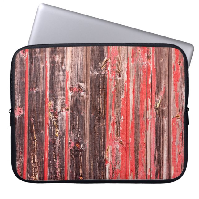 Een oude versleten schuur of antiek houten omheini laptop sleeve (Voorkant)
