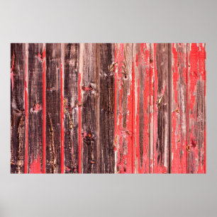 Een oude versleten schuur of antiek houten omheini poster