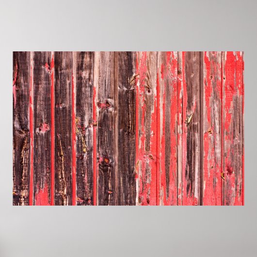 Een oude versleten schuur of antiek houten omheini poster (Voorkant)