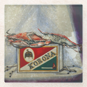 Een oude vlam glazen onderzetter