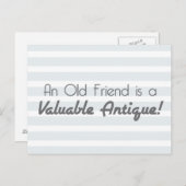 Een oude vriend is een waardevol Antiek! Briefkaart (Voorkant / Achterkant)