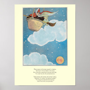Een oude vrouw in een mand gegooid, Rhyme Poster