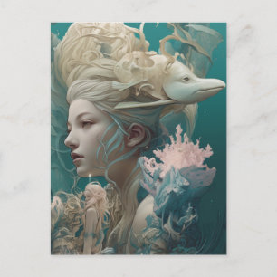 Een oude zee godin briefkaart