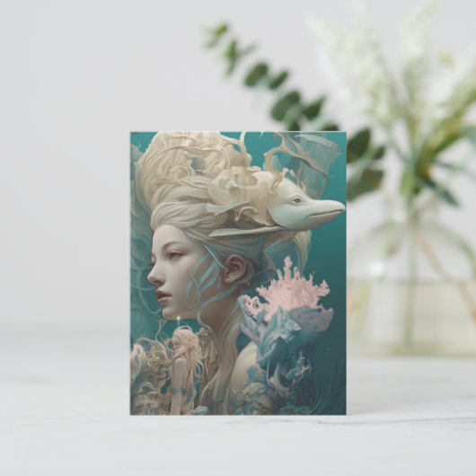 Een oude zee godin briefkaart (Staand voorkant)